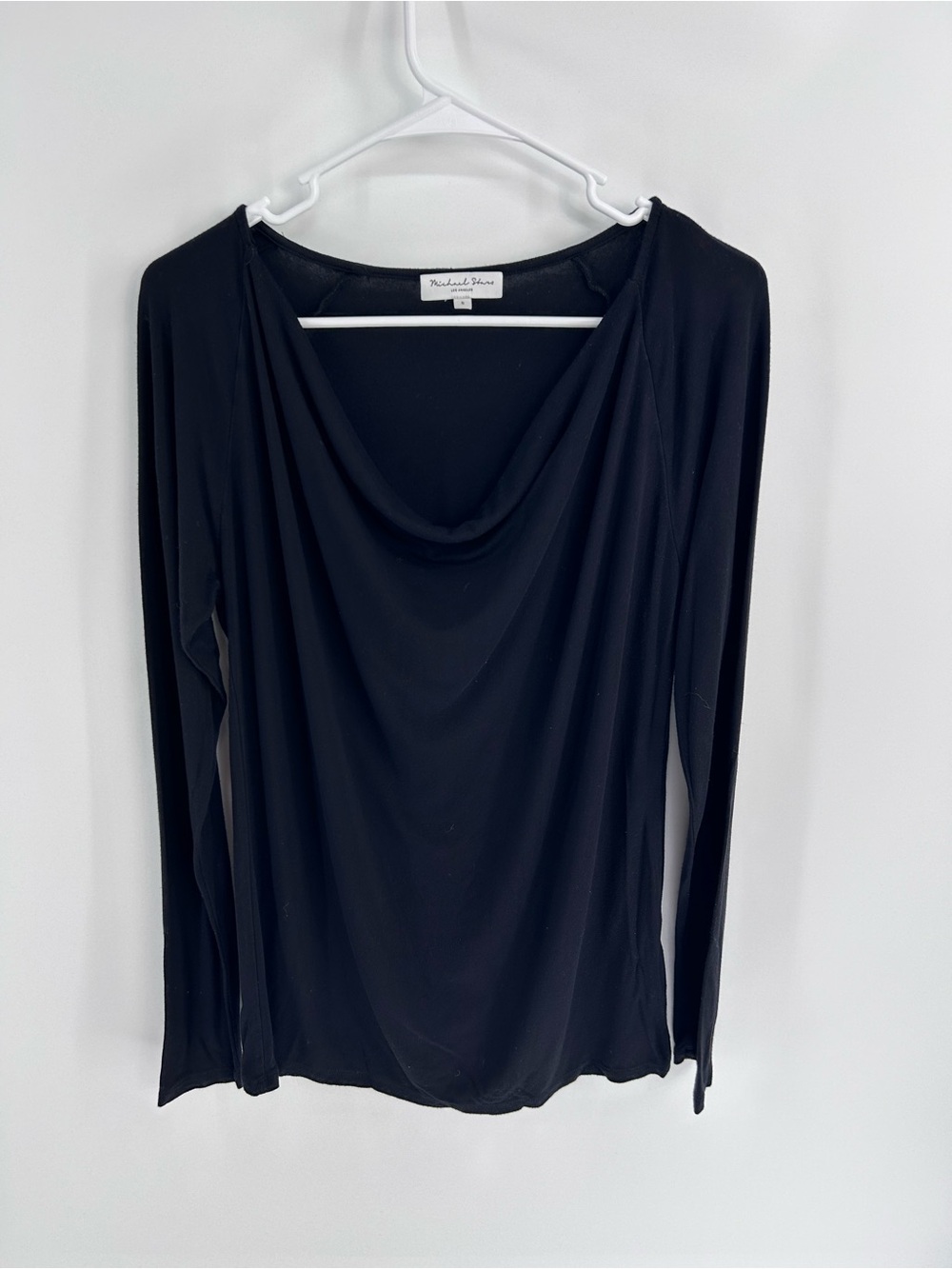 Michael Stars Black Long-Sleeve Cowl Neck Top - Size small